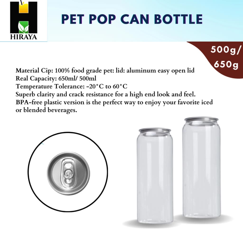 PET Pop Soda Can 650ml/500ml/ PET Pop Can / Plastic Pop Can Sealable ...