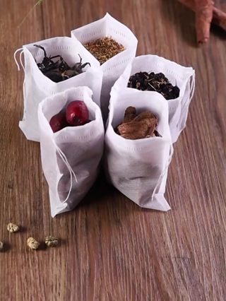 100 PCS Drawstring Tea Bag Coffee Filter Bag Decoction Bag Nonwoven Seasoning Pot Soup Dregs Bag