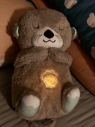 Breathing Bear Baby Soothing Otter Plush Doll Toy Baby Kids Soothing