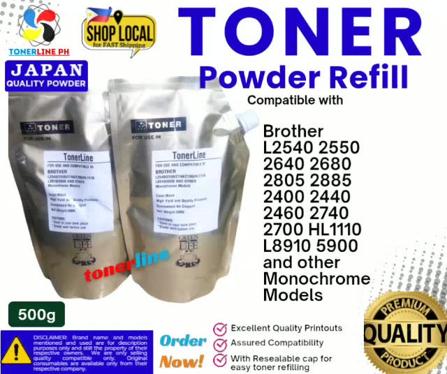 Japan Brother Universal Toner Powder 1kg/500g for DCP L2540 L2640 L2550 ...