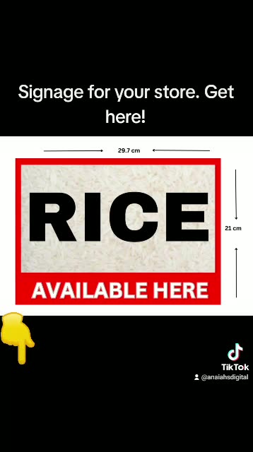 Rice Available, Bigas Available Here Signage Laminated A4 Size | Shopee ...
