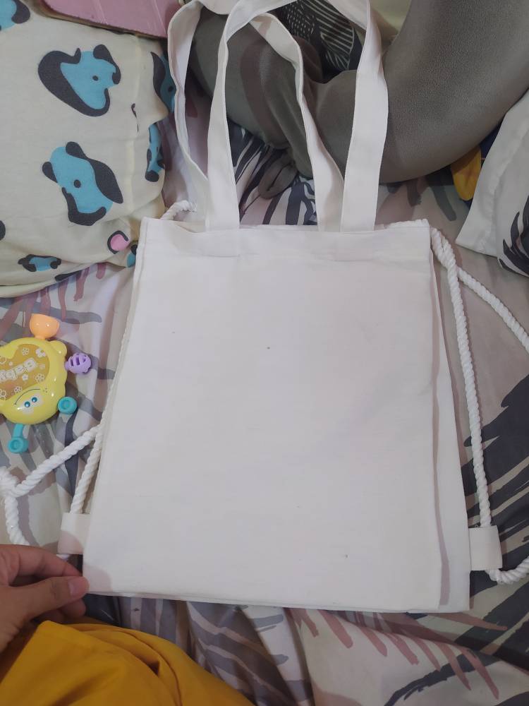 Plain Canvas Tote Bag size with zipper Katsa Bag Ecobag Recyclable