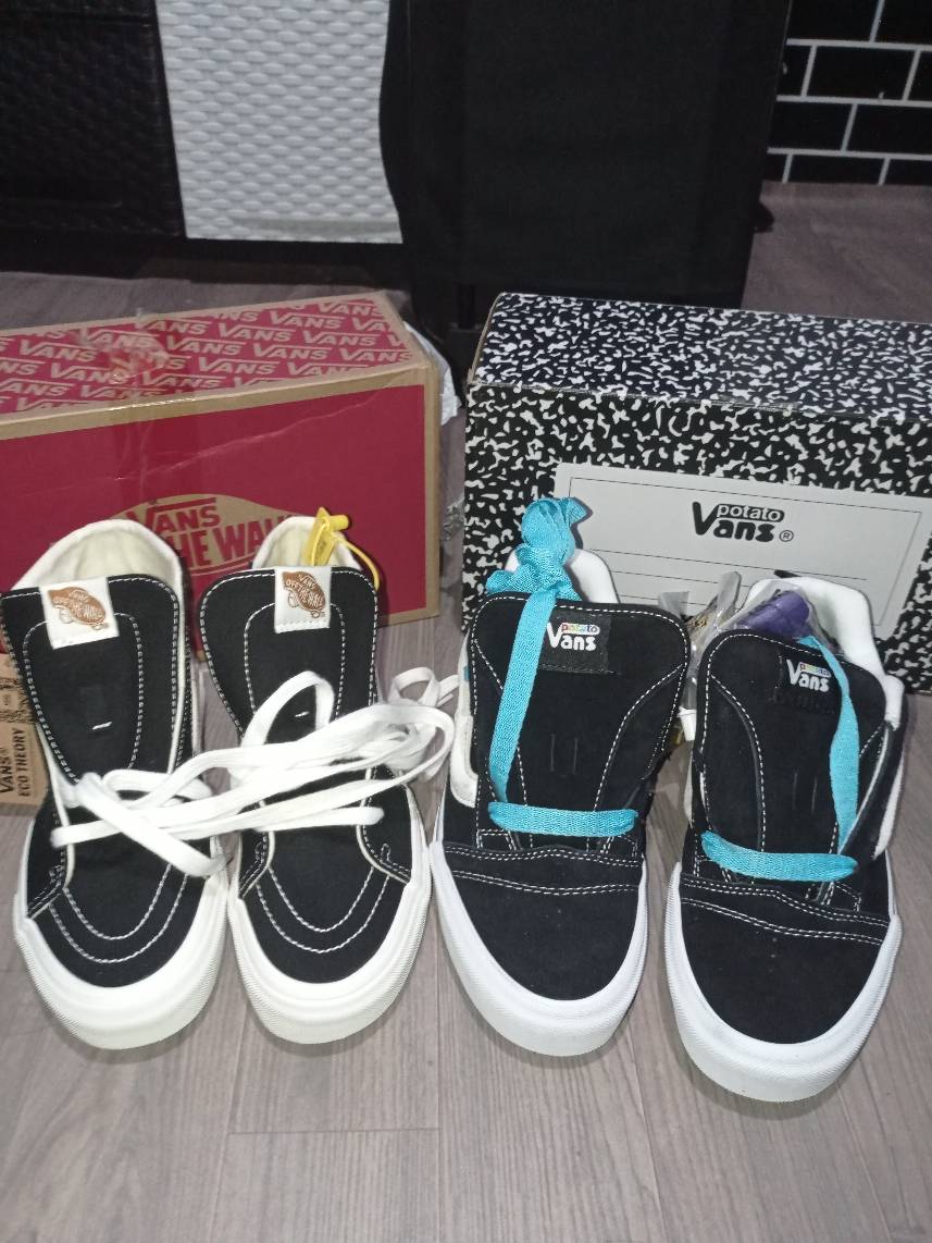 VANS x Imran Potato Co-branded Fat Version Big Logo Black and White Casual  Canvas Shoes-1660