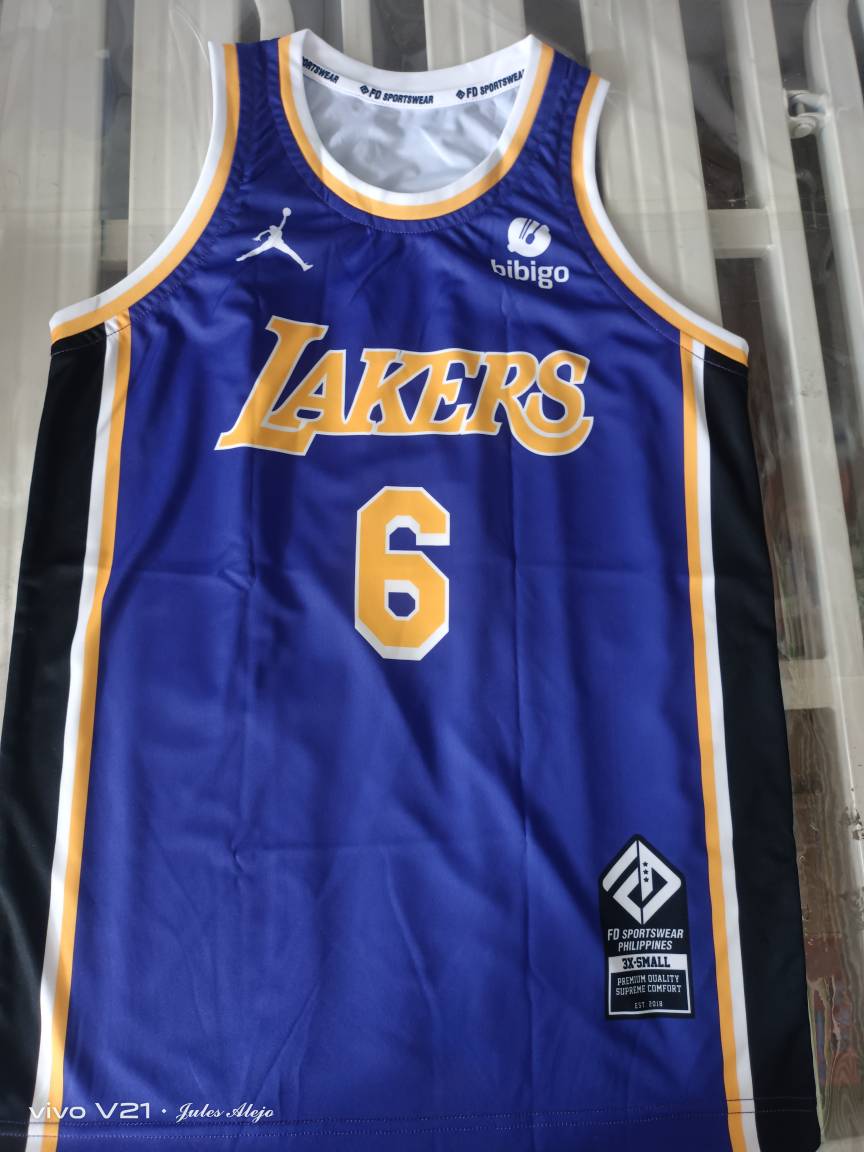 LEBRON JAMES #6 BIBIGO LOS ANGELES LAKERS FULL SUBLIMATED JERSEY