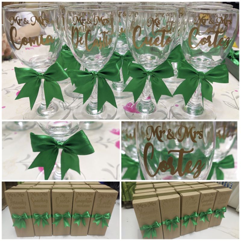 12 PCS Personalized Wine Glass 190ml Souvenir Giveaways Shopee