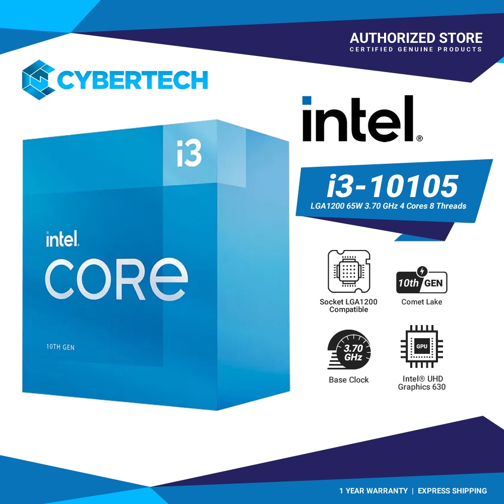 Intel Core I3 10105 I3 10105 37 Ghz 10th Gen Quad Core Lga1200 Shopee Philippines 2854