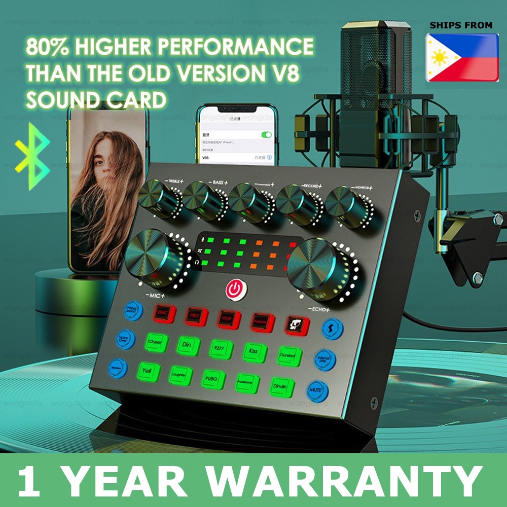 Sound Card V8S Audio Mixer USB External Sound Card Headset Microphone