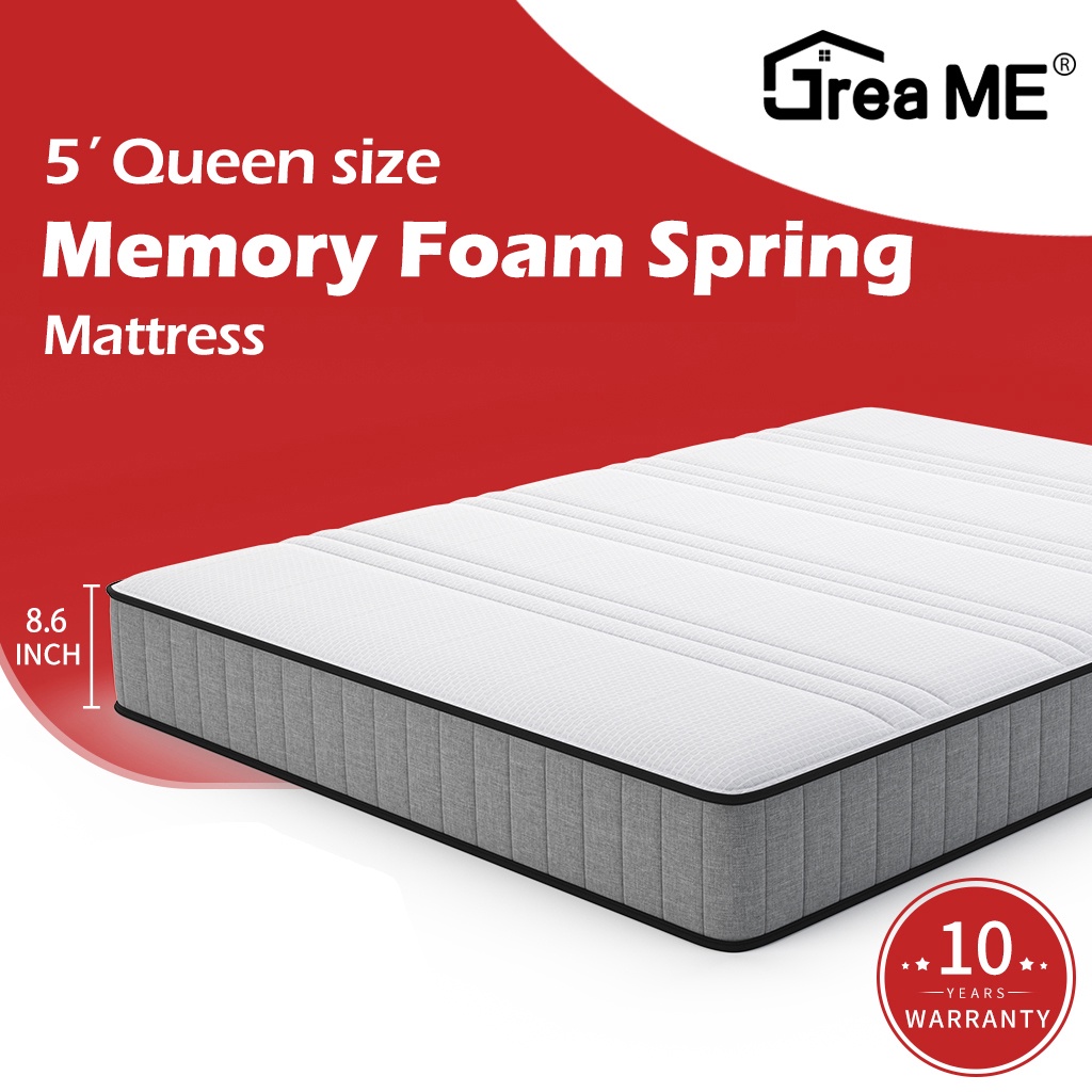 DreaMe 8.6 inch Memory foam Spring mattress Comfort Deluxe matress foam