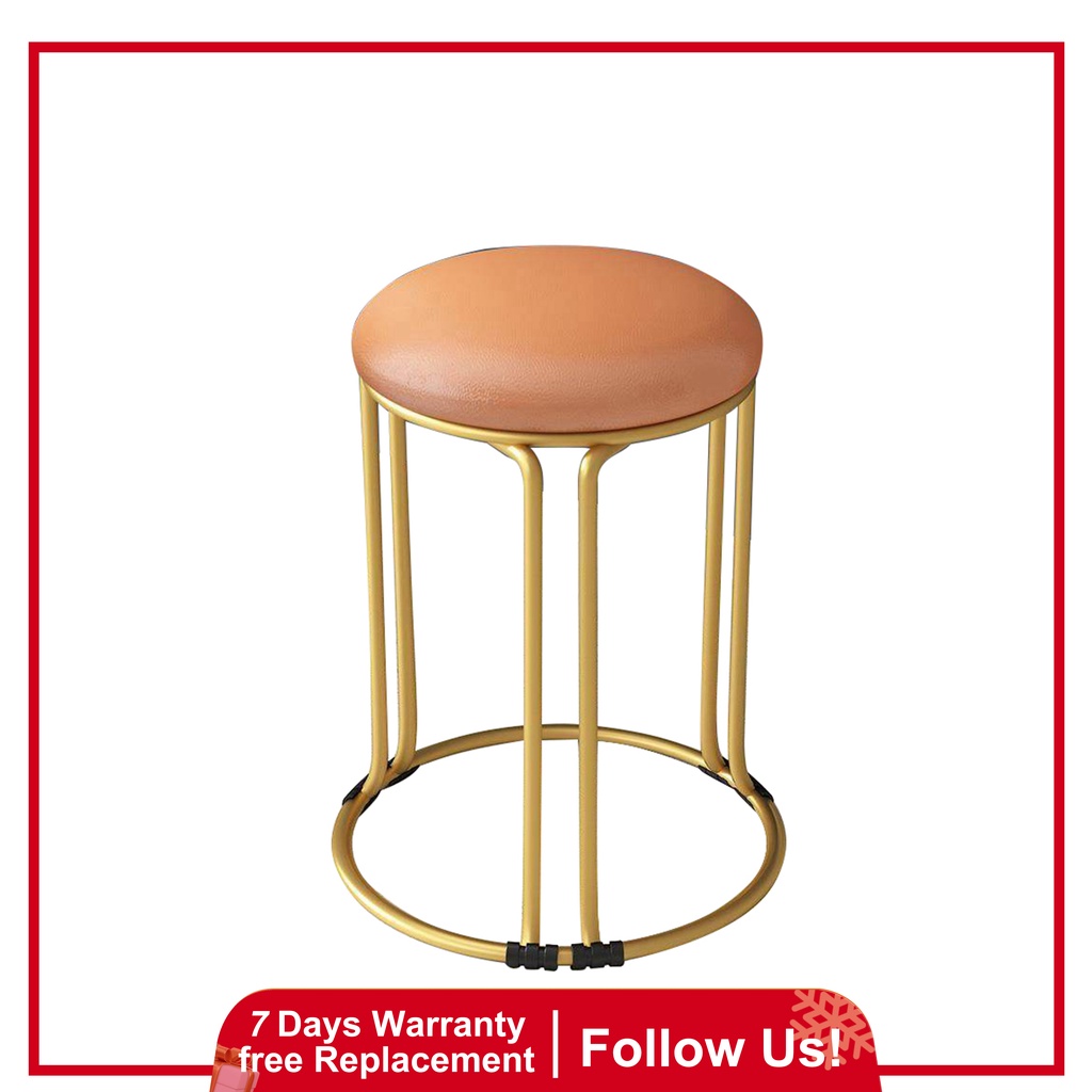 1Pc/2Pc/4pcs Nordic Style Small Round Stool Dining Chair Household Stool Iron Folding Stool