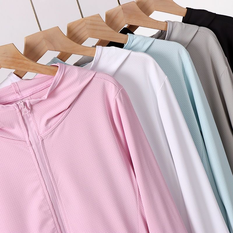 Black Silk Sunscreen Clothing Men Women sports protection UPF50+