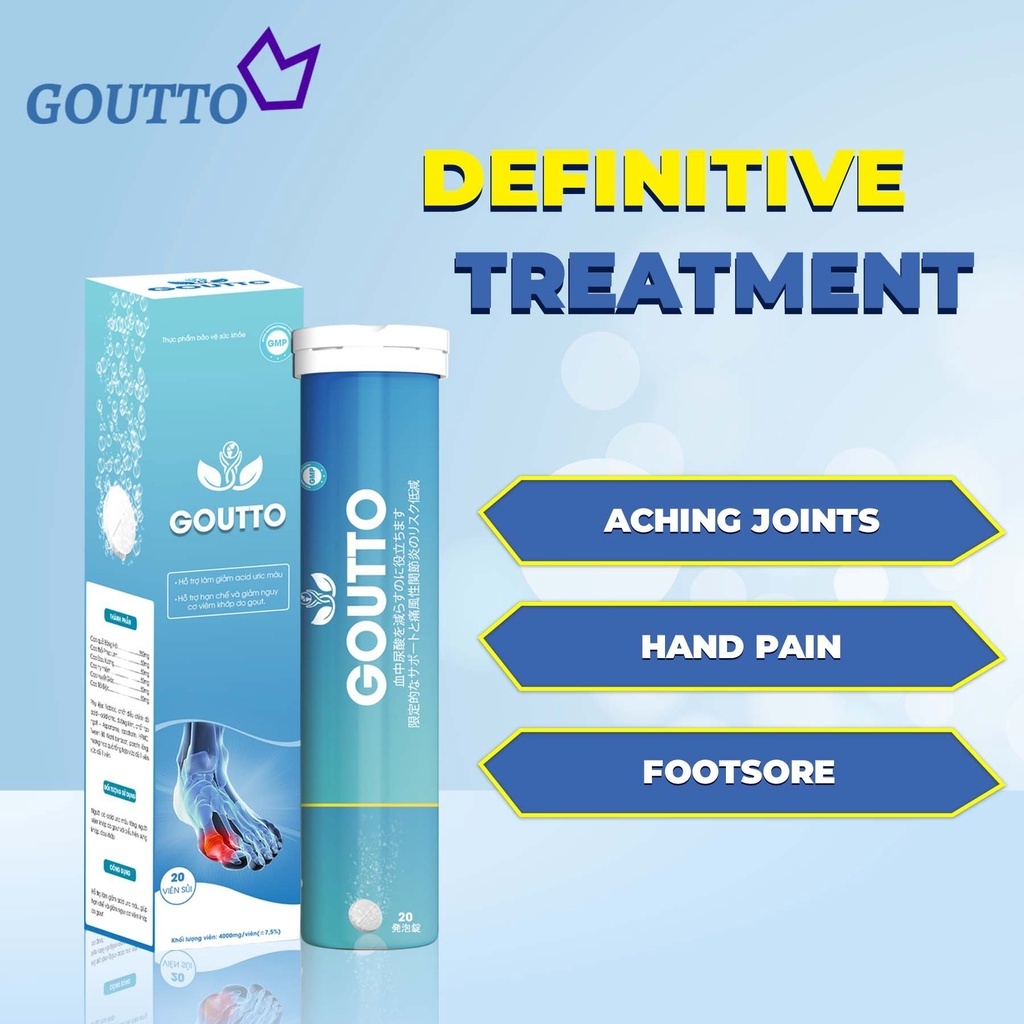 Goutto Effervescent Tablets for Gout Arthritis Lower Uric Acid Knee ...