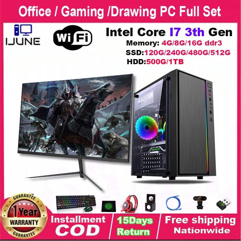 Intel I7 3rd Gen Desktop Computer Set WIth 16G ram and 512G ssd With ...