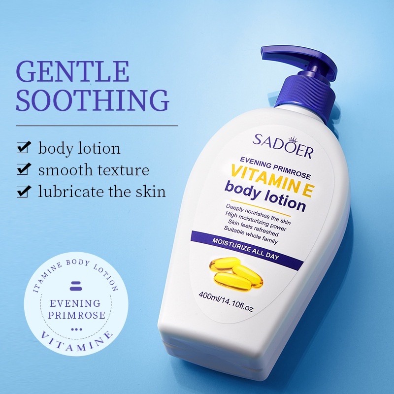 SADOER Body Lotion Evening Primrose Moisturizing Vitamin E Body Lotion