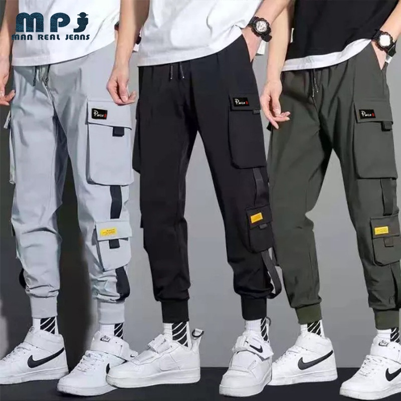 MPJ Jogger for man plus size overalls outdoor pocket pants | Shopee ...