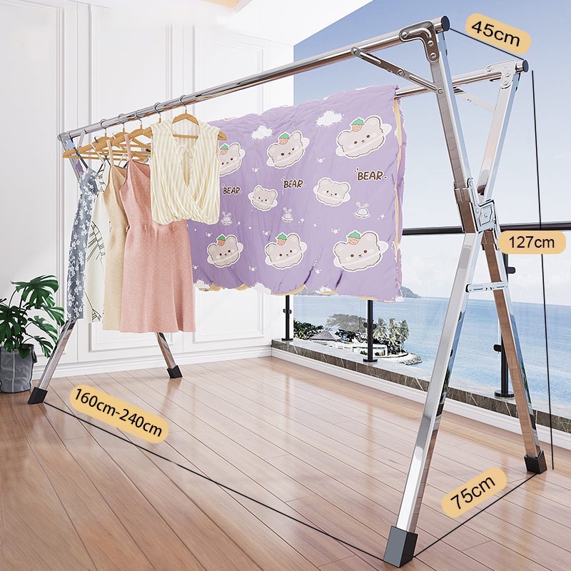 [Reinforce]Foldable Sampayan Stainless Clothes Rack Laundry Drying Rack