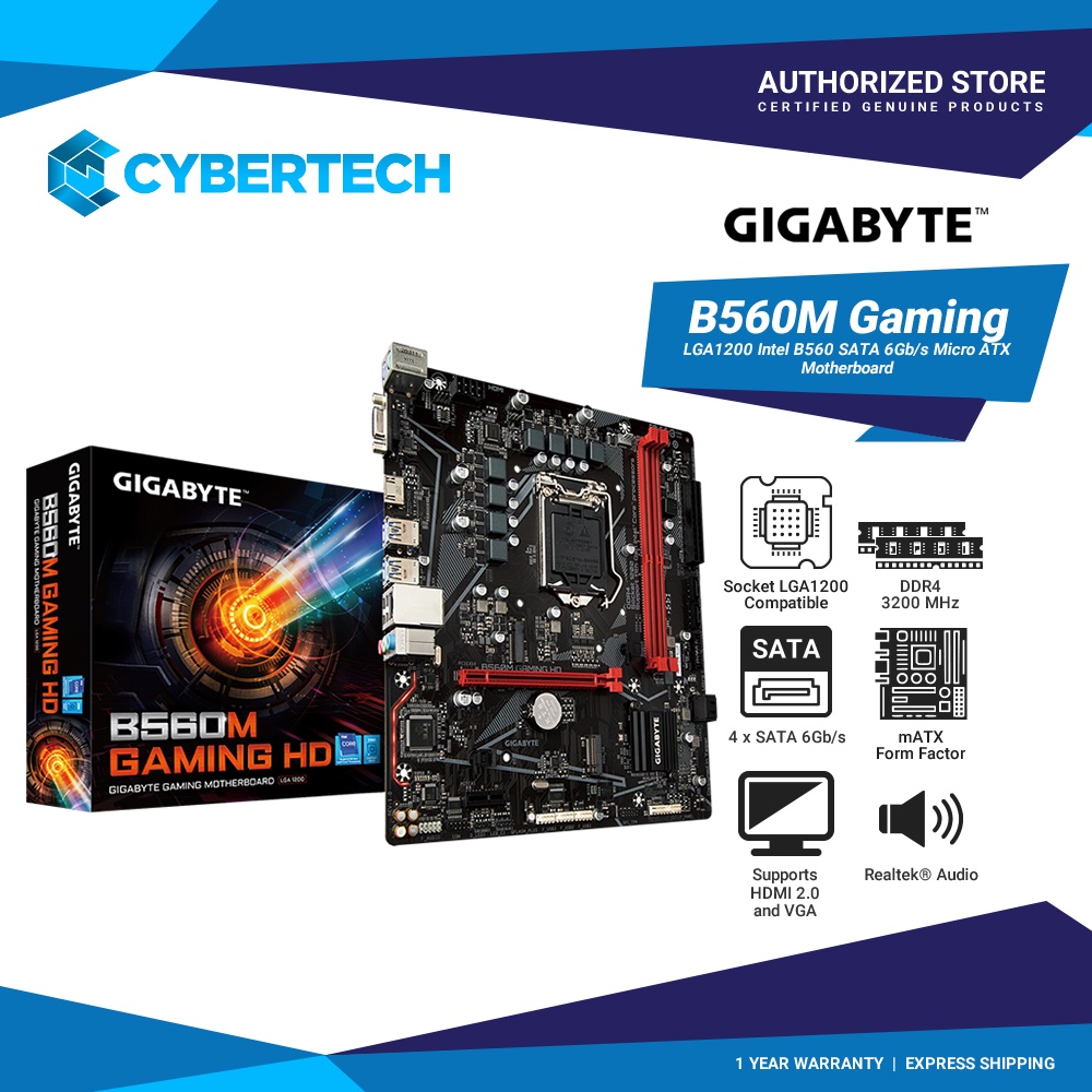 Gigabyte B560M Gaming HD VGA+HDMI Motherboard Shopee Philippines