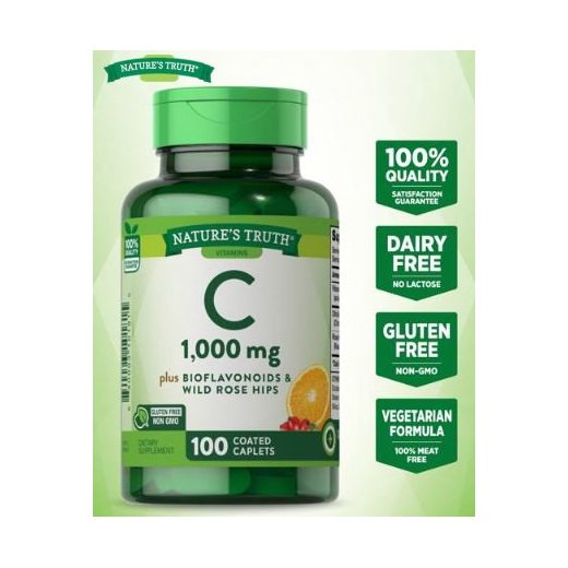 Nature's Truth Vitamin C 1000mg + Bioflavonoids & Wild Rose Hips 100