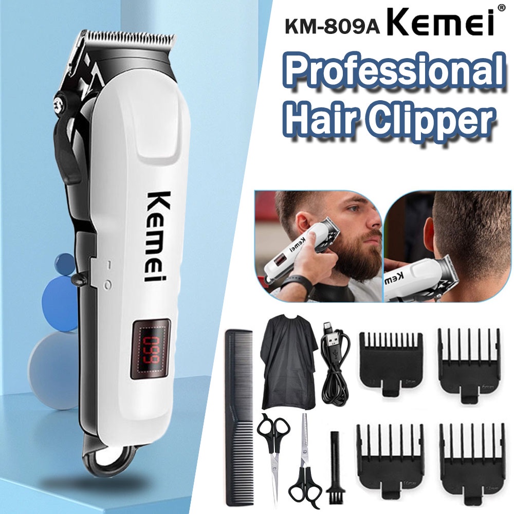 Kemei Hair Clippers Km 809a Rechargeable Razor Electric Hiar Trimmer