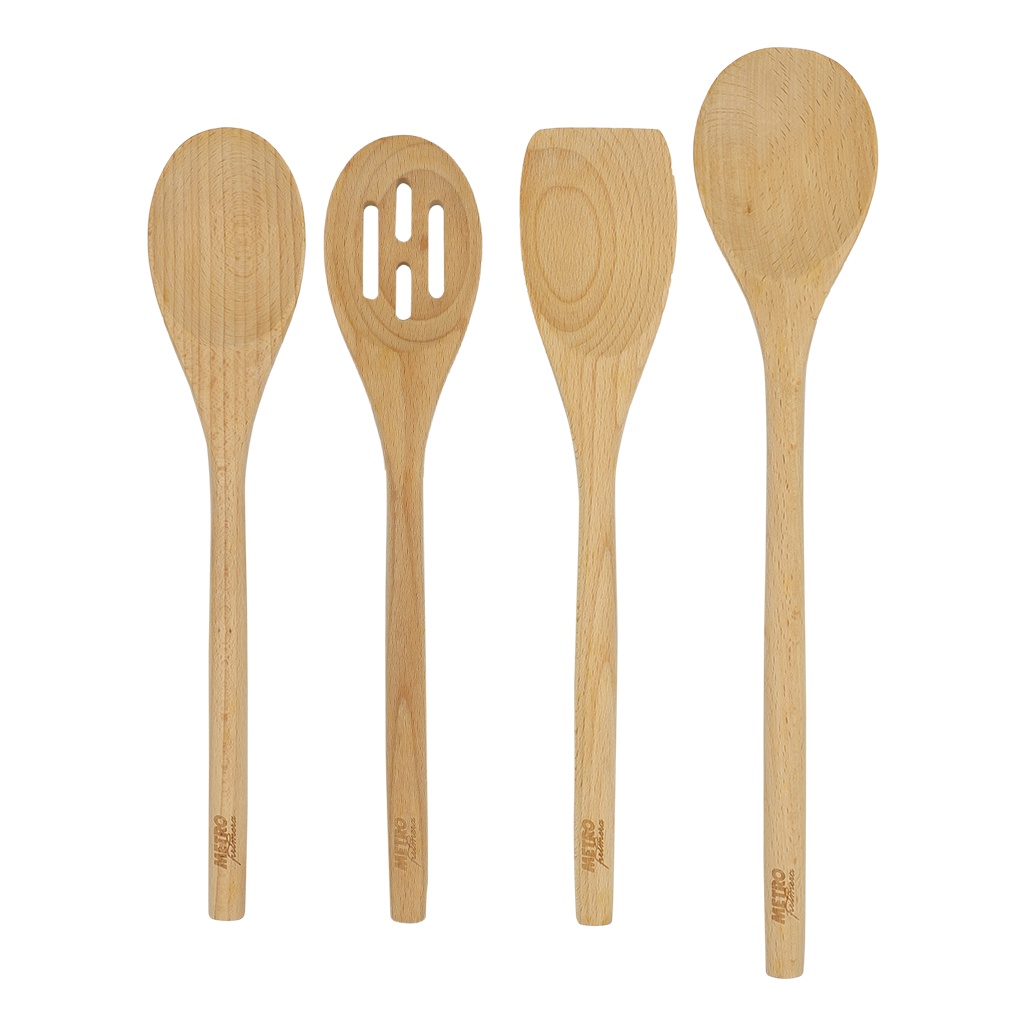 Set of 4pcs Primera by Metro Cookwares Cooking Set Beech Wood MPKT 7573 ...