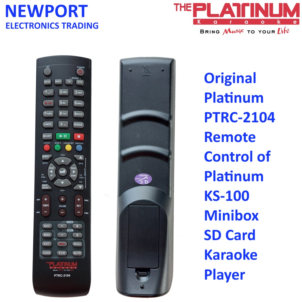 Original Platinum PTRC2104 Remote Control of Platinum KS100 Minibox