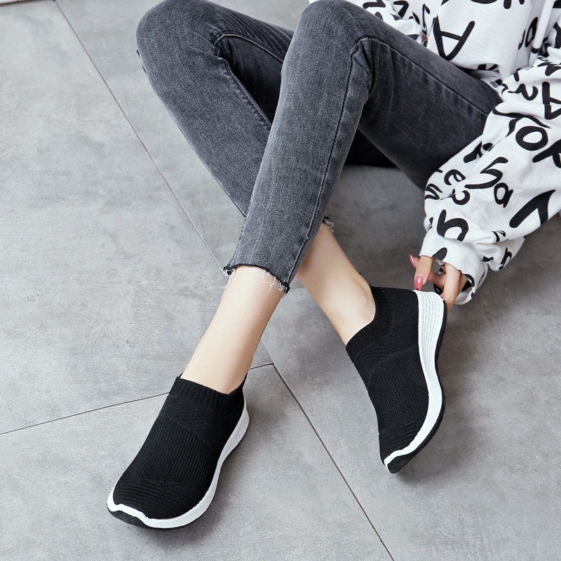 Slip On Shoes for Women Black Rubber Shoes for Lady Comfortable Work Shoes for Female White Sneakers Shopee Philippines