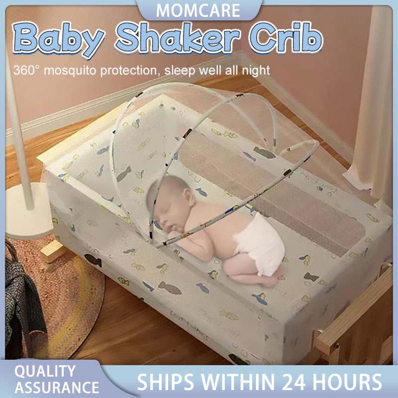 Baby Shaker Crib Bed Wood Crib Portable Baby Cradle Bed Crib Can Swing 0 2 Years Old Mobile Bed COD Shopee Philippines