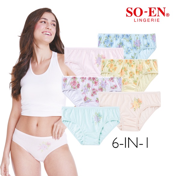Soen Elaine Ladies' 6in1 Floral Spot And Full Frontal Print Essential
