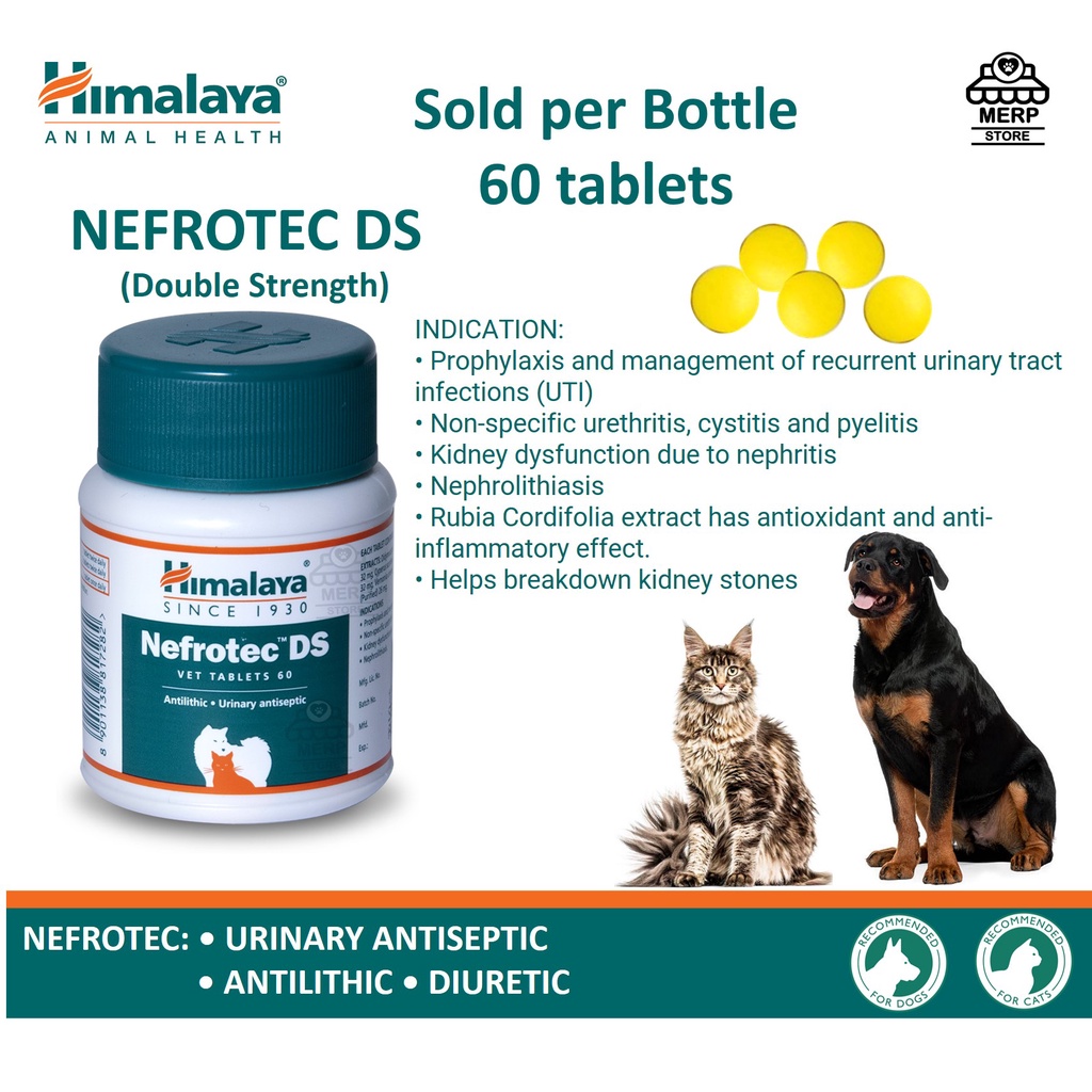 Himalaya Nefrotec DS (Double Strength) 60 tablets Dogs and Cats UTI
