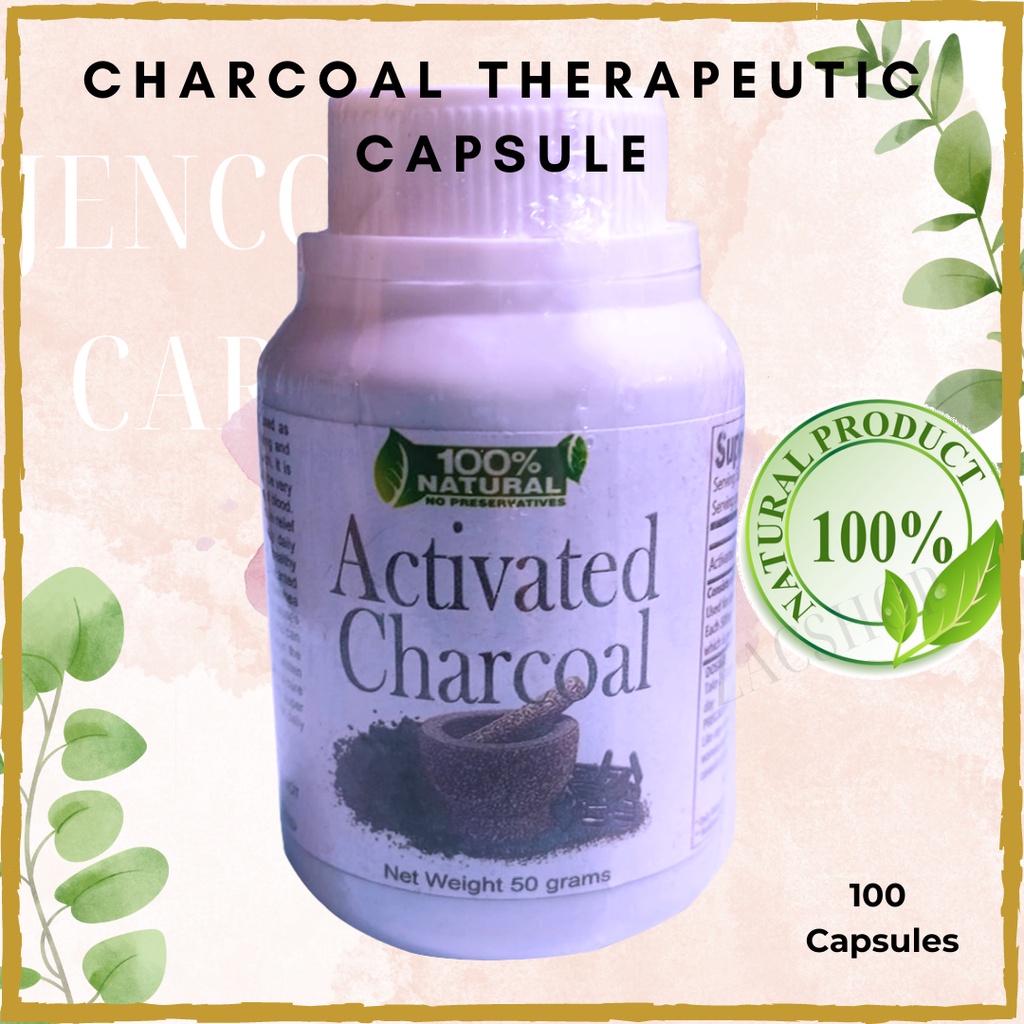 Activated Charcoal Capsule 100 Caps Body Odor Remover pangtangal ng