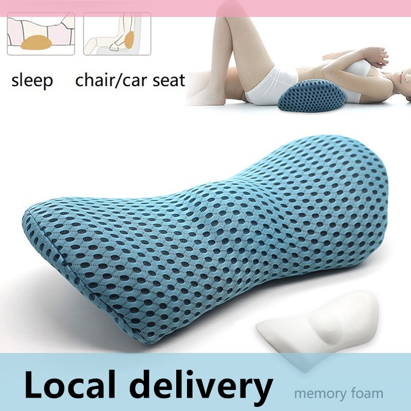 Lumbar Pillow for Sleeping Memory Foam Bed Back Support Cushion for ...