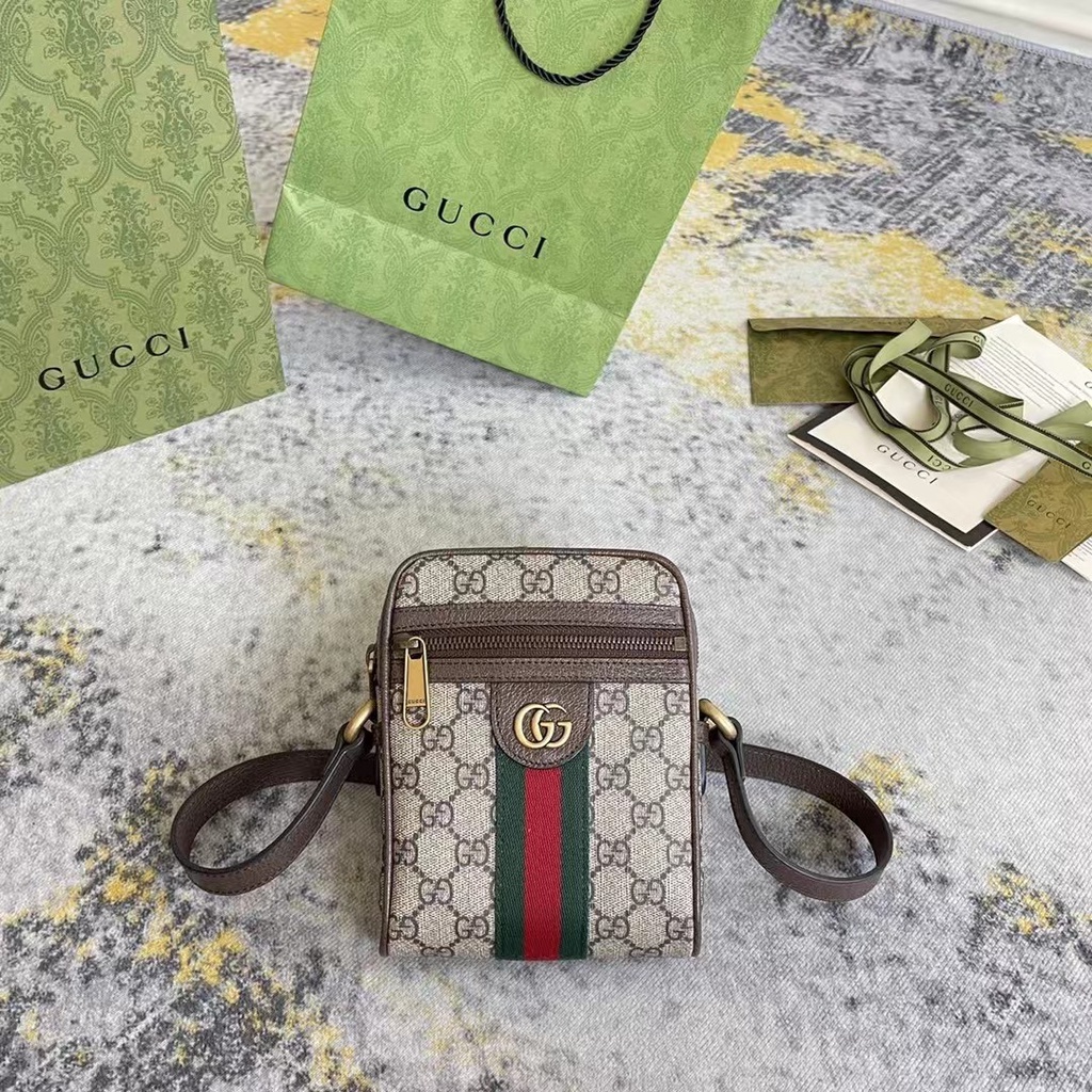 Gucci Ophidia Series GG Shoulder Backpack Men's Postman Bag | Shopee ...