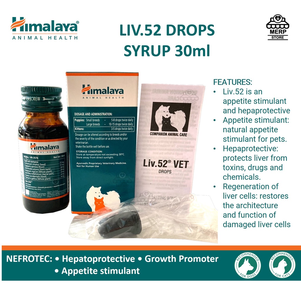 Himalaya Liv.52 Drops Syrup for Cat and Dogs Liver, Appetite Booster
