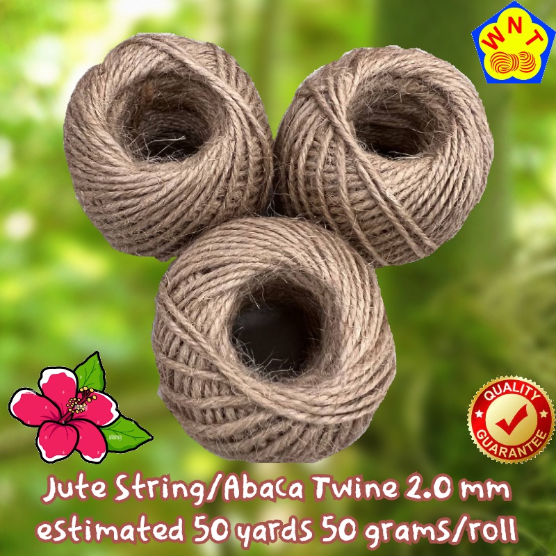Jute Abaca 2 mm Natural Yarn String Twine Thread Rope Wrap Burlap