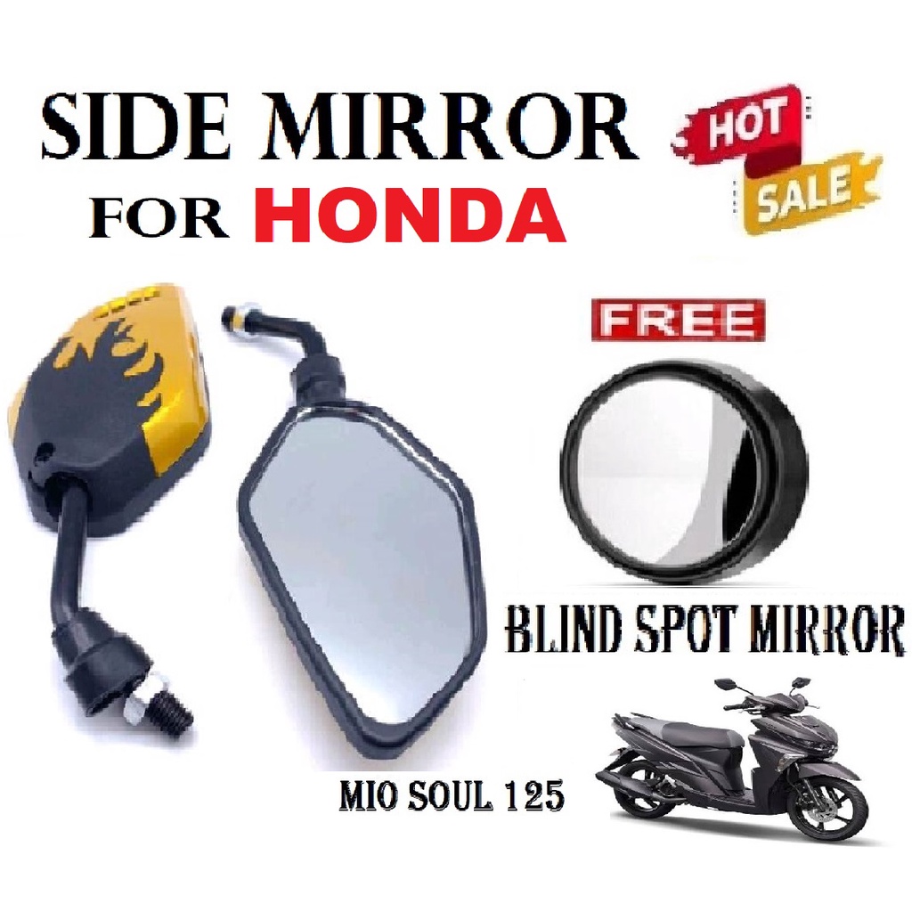 HONDA Click V1 125i MOTORCYCLE SIDE MIRROR/ SHORT STEM/ BLACK STEM WITH
