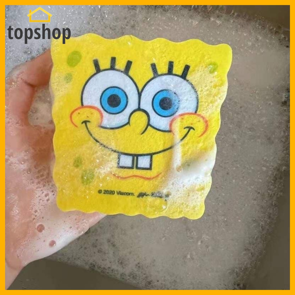 Spongebob Dishwashing Sponge Strong Foaming Cleaning Dish for