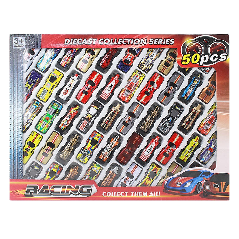 YUNLEO 50pcs Kid Toy Car Set Iron Sheet Racing Car Model Boy Children Birthday Gift Toys for