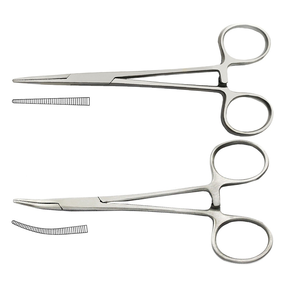 Stainless Steel Curved Tip and Straight Tip Forceps Locking Clamps ...