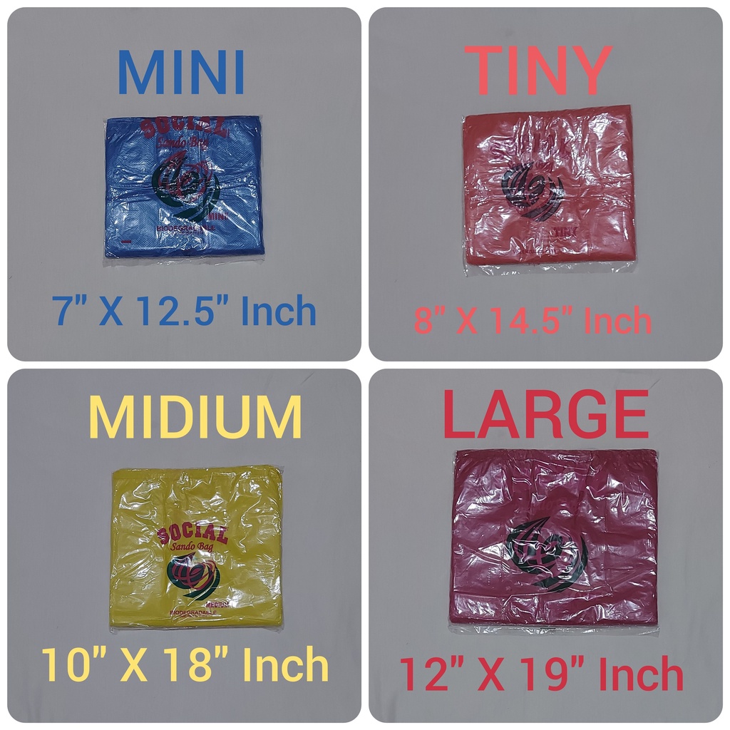 All Sizes Plastic Sando Bags and Plastic Labo Social Brand Shopee