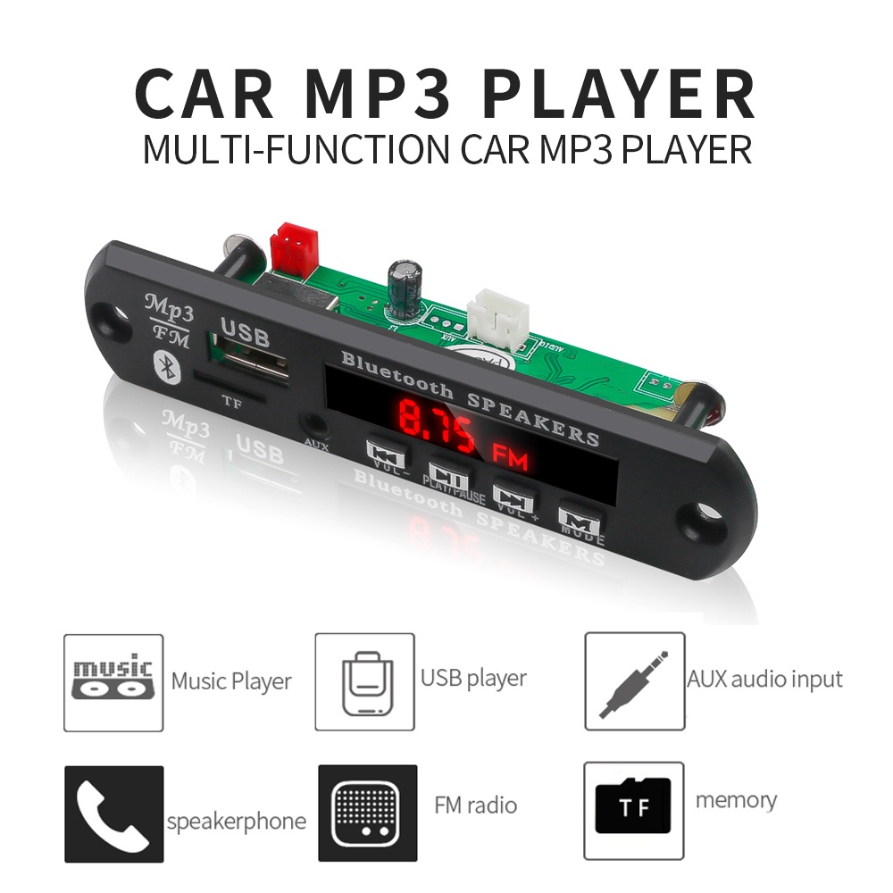 Wireless Bluetooth MP3 Player Decoder Board 12V WMA MP3 Card Reader ...
