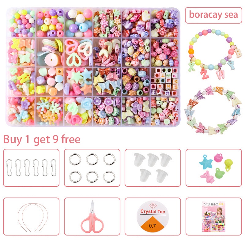 thumbnail image 2 of Souarts 1200pcs Acrylic Color Letter Beads With String - 4x7mm Spacer Beads For Jewelry Bracelet DIY 2 of 4