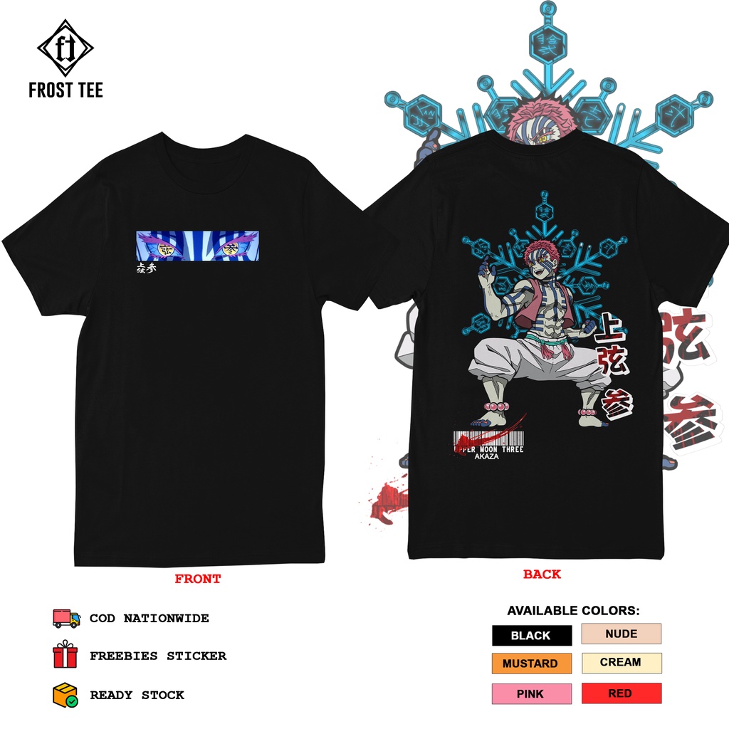 Demon Slayer Akaza Anime Shirt | Frost Tee | Shopee Philippines