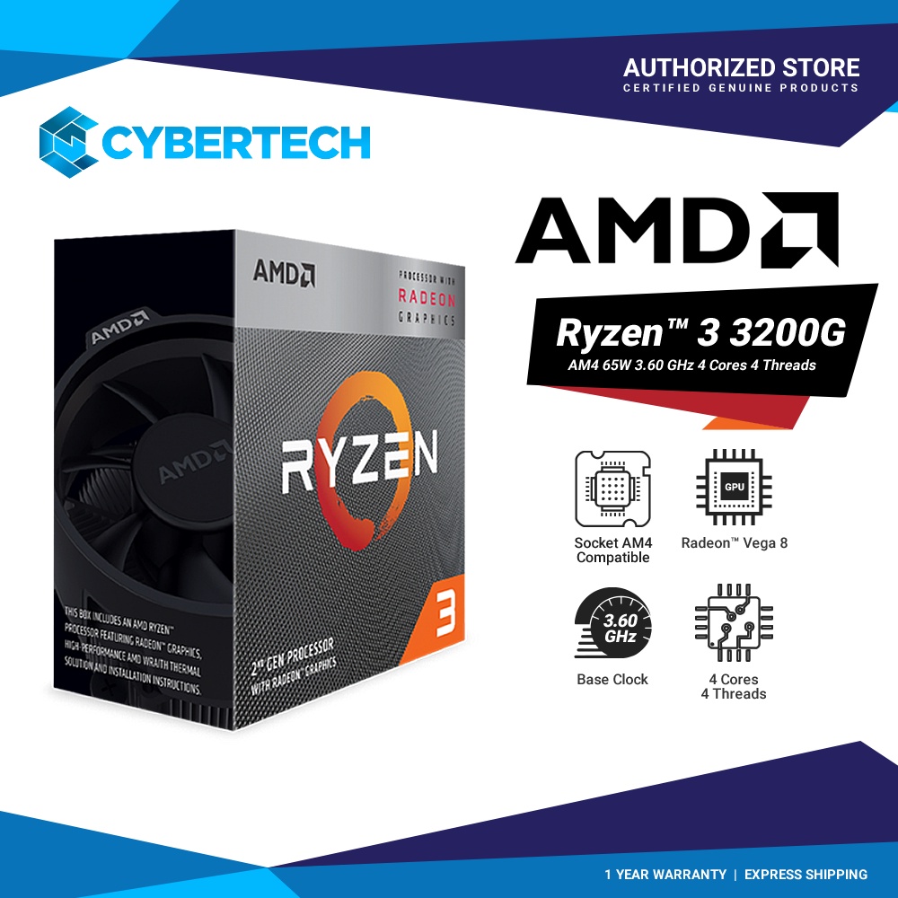 AMD Ryzen 3 3200G Desktop Processor AM4 with Radeo Vega 8 Graphics