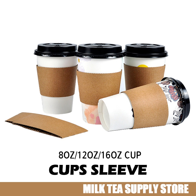 25pcs Kraft Paper Cups Sleeve Paper Cups Coffee Cups Milk Tea Cups 8oz ...