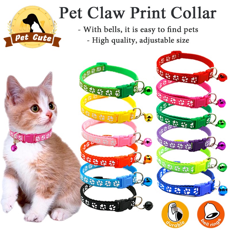 Dog Collar Pet Collar Cat Collar Puppy Kitten Collar Footprint Nylon