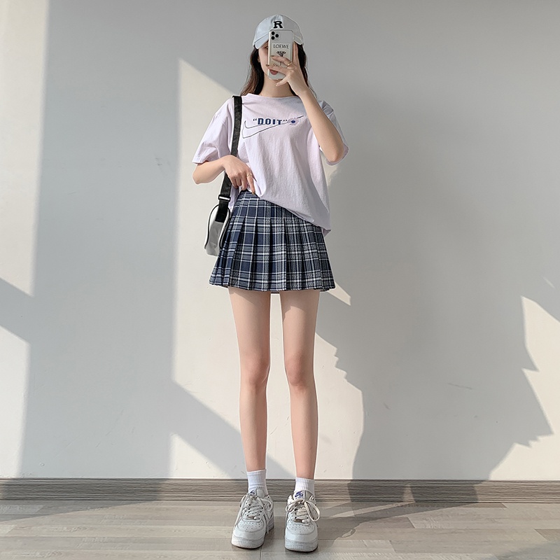 VIFFUR Ladies High Waist Skirt Korean style Pleated Skirt Tennis Skirt with lining Plaid Skirt Shopee Philippines