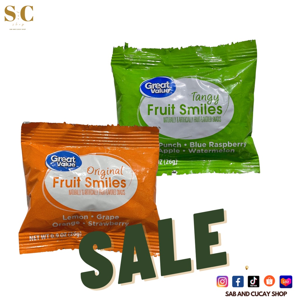 Great Value Original Tangy Fruit Smiles Shopee Philippines