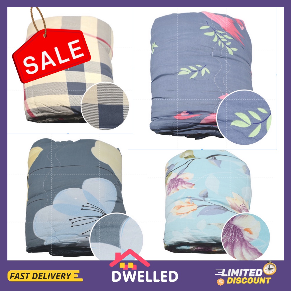 DWELLED Double Size Soft Breathable Comforter Made of Cotton Material Printed Elegant Design