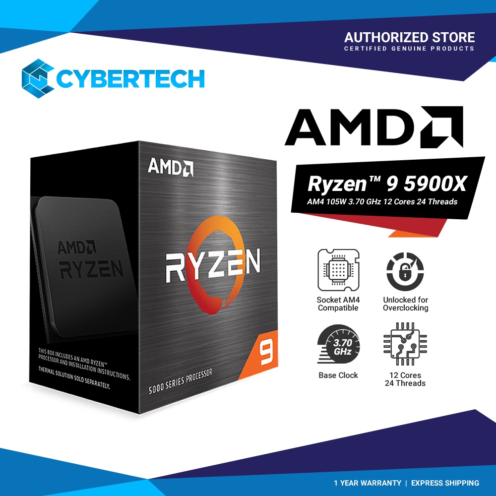 AMD Ryzen 9 5900x 3 7 Ghz 12-Core Am4 Processor | Shopee Philippines