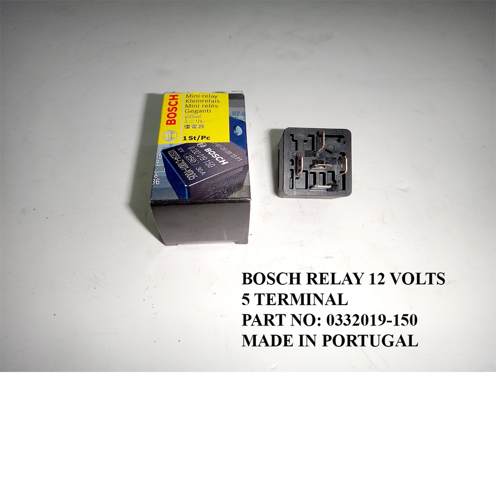 BOSCH RELAY 12VOLTS, 5 TERMINAL, PART NO 0332019150, MADE IN PORTUGAL