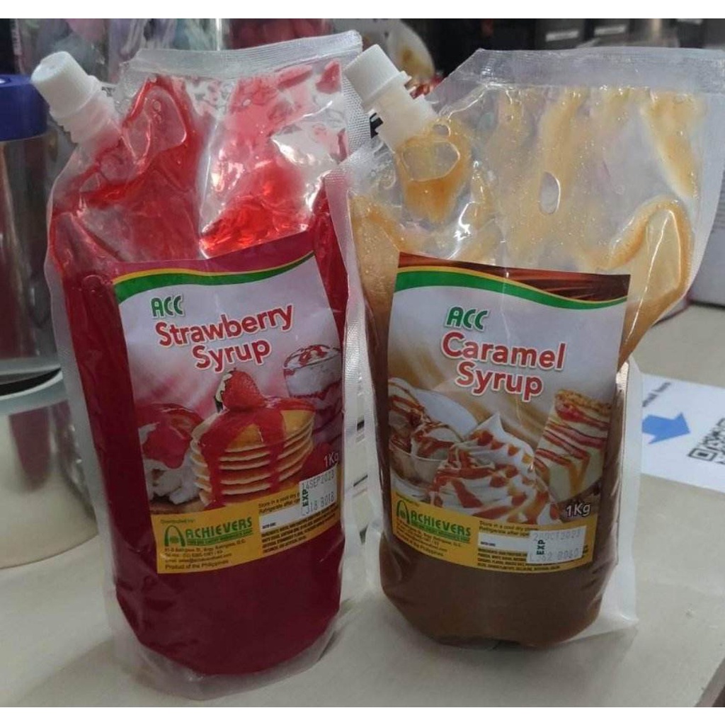 Achievers Caramel and Stawberry Syrup 1kg Shopee Philippines